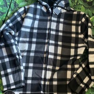 Square black and white sweater